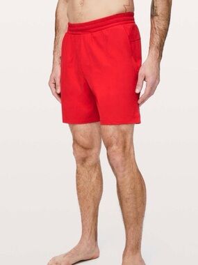 Lululemon Red Swim Shorts - Channel Cross Swim Short